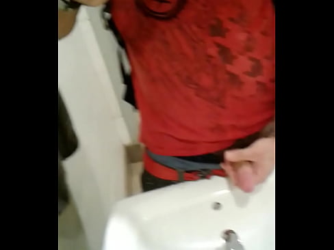 Dope dick public restroom masturbation