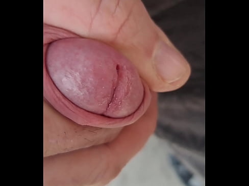 Sitting outside smacking my nuts then jerking off until I cum