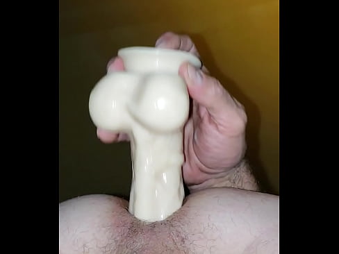 Toying with my dildo and cum