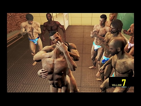 Guys are having fun in the shower room - 3d Film