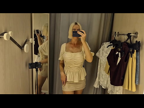 Try on haul transparent clothes in fitting room. Naked mycandyalice