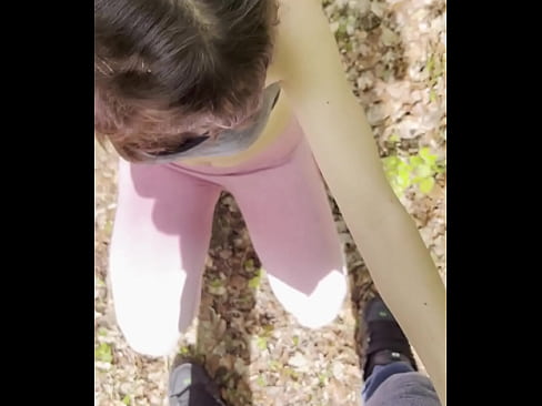 POV man blowjob then fuck in the middle of the forest without protection to finish she swallows all the sperm!