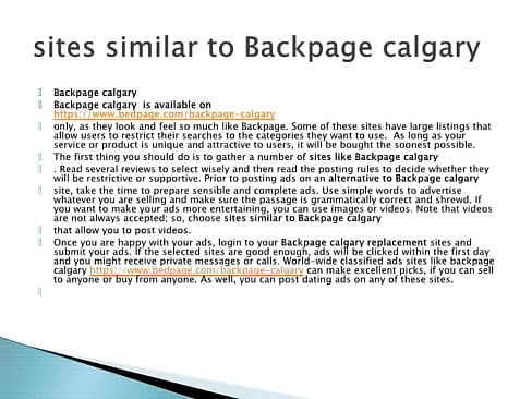Backpage Calgary is now www.bedpage.com/backpage-calgary