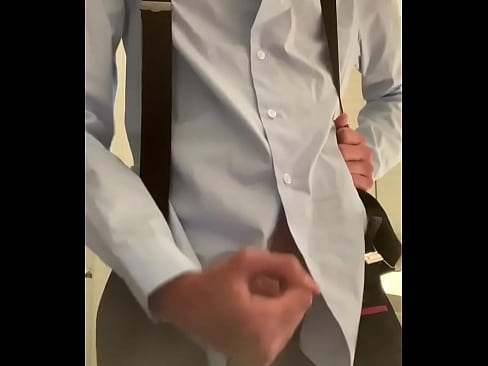twink jerking off in formal outfit