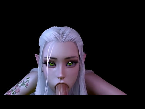 Forest Elf with Stunning Green eyes gives Blow job in POV | 3D Porn