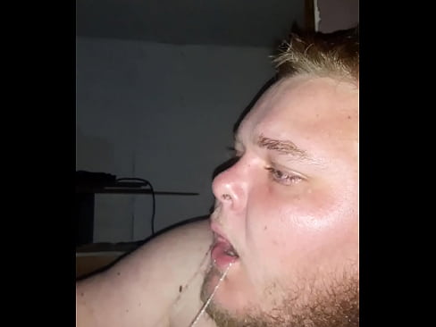 Chubby boy worshiping cock