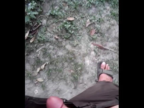 Outdoor Indian Cock jerk and flash