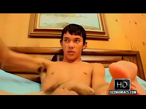 This sexy twink is masturbating and films himself