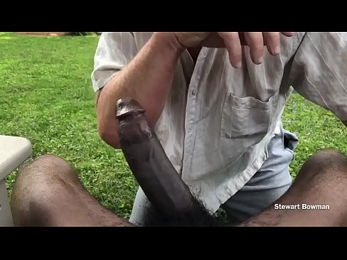 a Big Black Cock rewards Stewart with a big cum facial for being such a good cocksucker outdoors