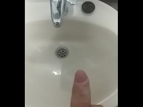 Cumshot in the bathroom