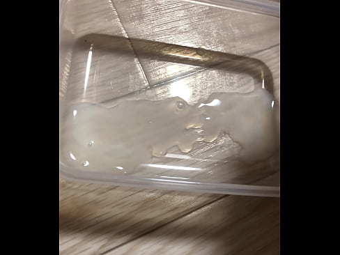 cumshot to plastic tray