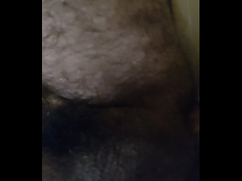 Hairy ass gets fucked by dildo