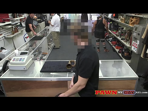 Blowjob and anal sex by a customer at the pawnshop