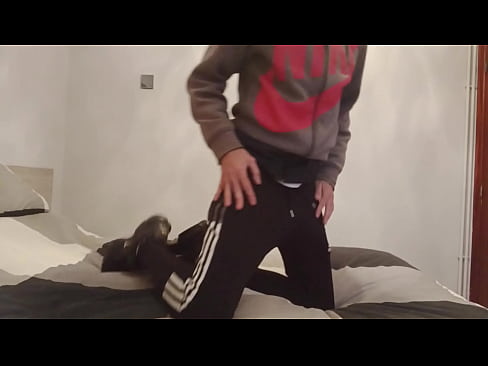 Adidas wanking with Nike sneakers