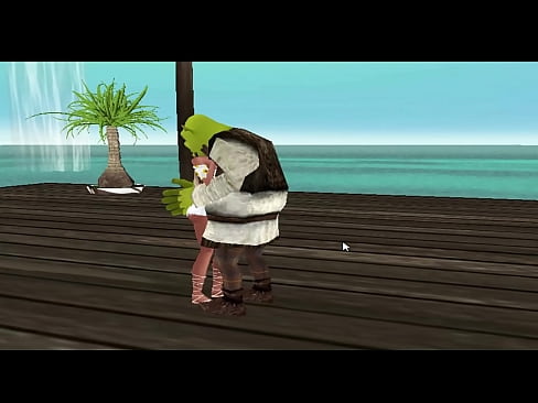 Shrek pegando uma idosa enquanto corno olha