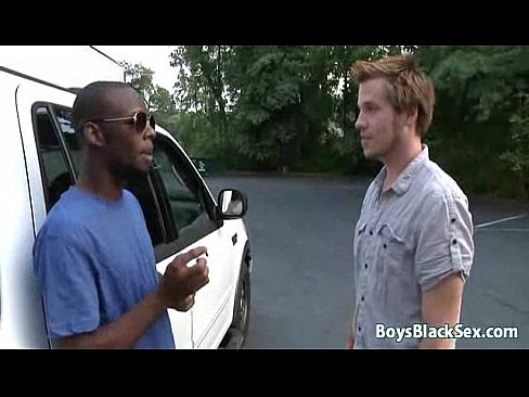 Black boy and white guy in interracial gay scene 21