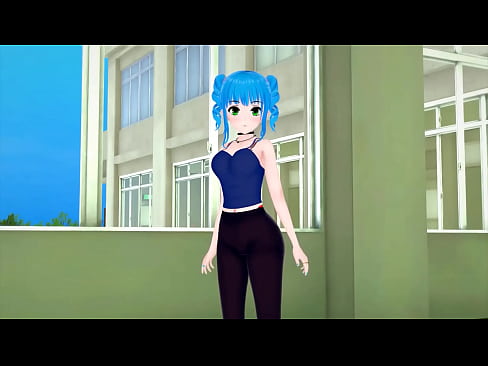 Hot blue haired anime girl takes huge dick - Hentai anime