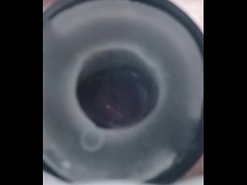 Fucking flashlight cumshot from inside