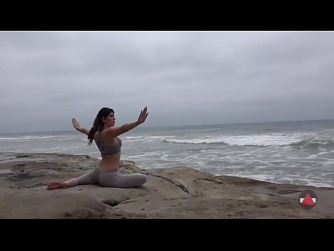 Girl Meditates at by the Oceans