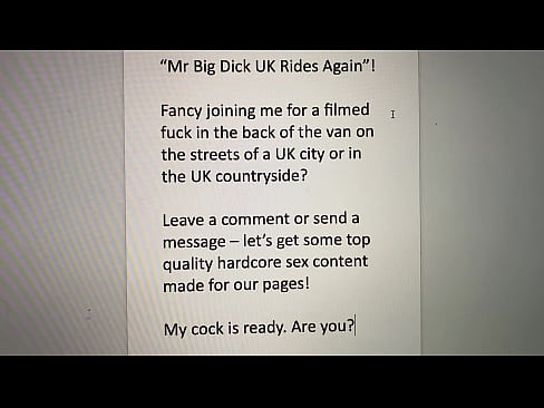 Are you joining me on a fuck tour of the UK?