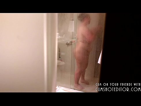 Spying On Chubby Coworker In Hotel's Shower