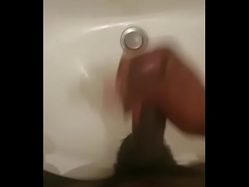 Black teen jerks in sink