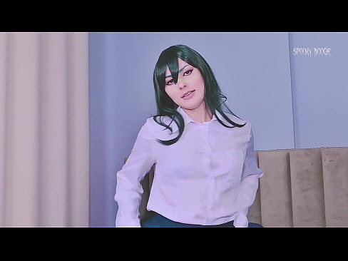 Stepbrother wants to post Asui Tsuyu's nudes online, but she seduces him and lets him fuck her ass