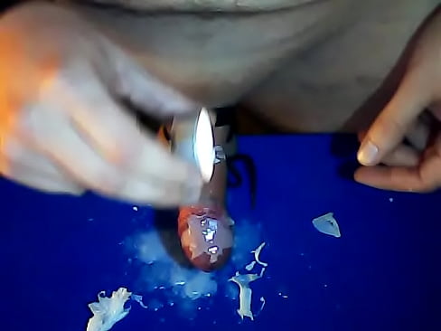 young boy drops candle wax on glans and bound balls