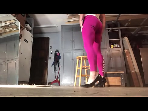 Lonely tranny bending over