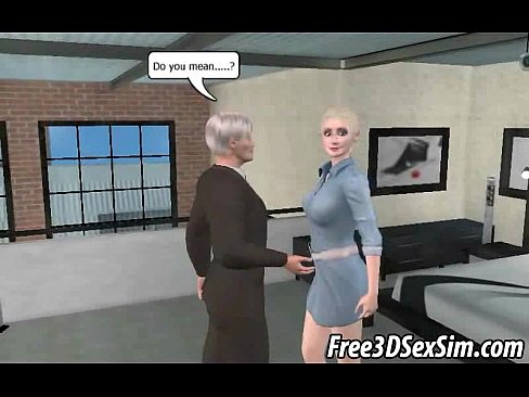 Foxy 3D cartoon blonde getting fucked by an old man