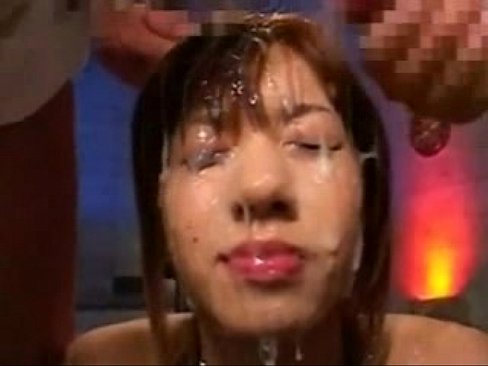 Japanese Slut Gets Covered with Cum from Two Guys