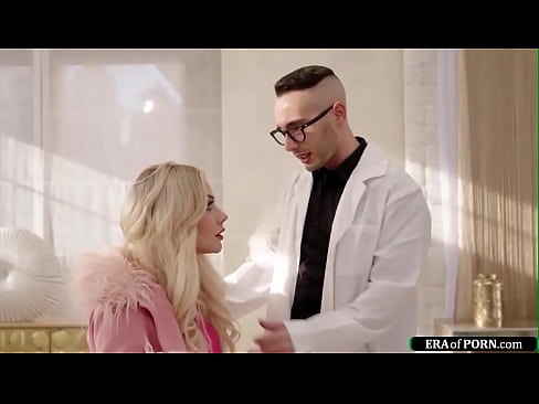 Busty european blonde takes off her clothes and puts her big tits in a doctors mouth.He facefucks her and then rims her.Then the babe gets anal fucked