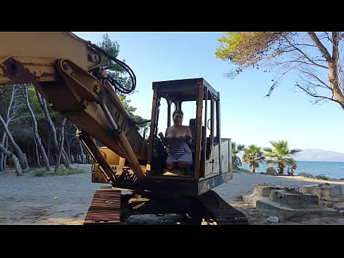 Busty SailorGirl Pissed on a Tractor