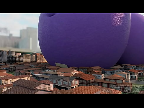 a woman turns into a huge inflated blueberry