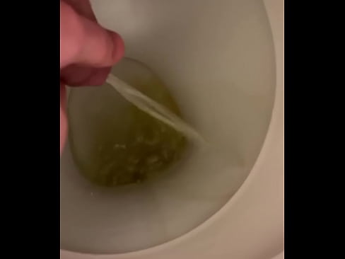 18 year old pees on his wet hard cock