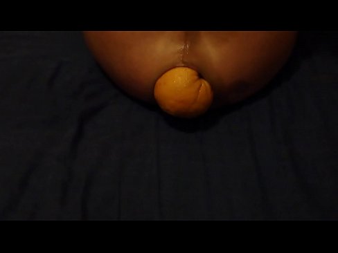 anal gaping with a huge orange
