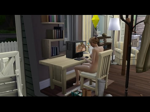 Sims girl masturbates and watches porn