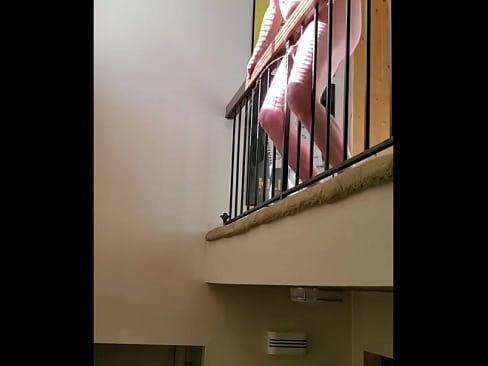 Little cocks pees off second floor