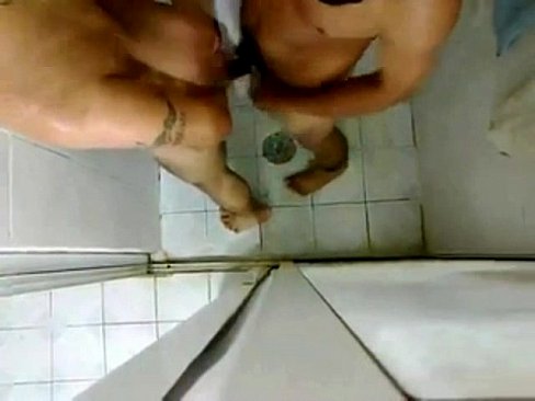 young fucks old in public bathroom