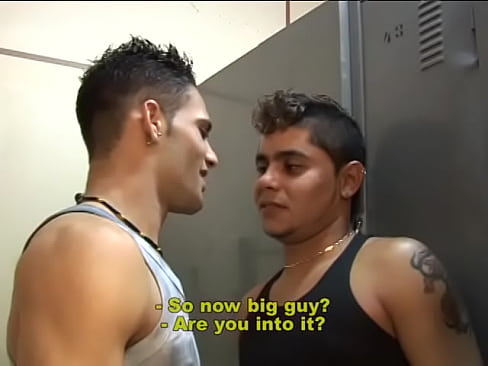 Cute gay twinks Alan Mendes and Andrey Andrade having perfect anal drilling in the locker room