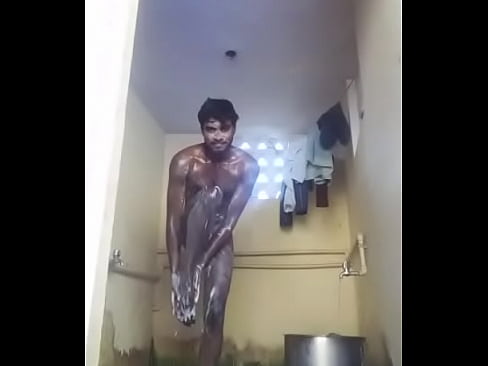 Desi young boy bath