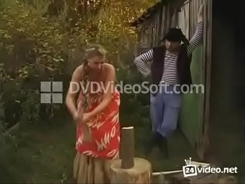 Busty russian blonde beauty with hairy pussy and huge tits fucked in countryside