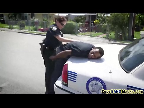 Interracial threesome with two hot cops