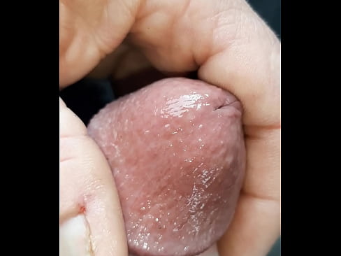 Dick head pre - cum.