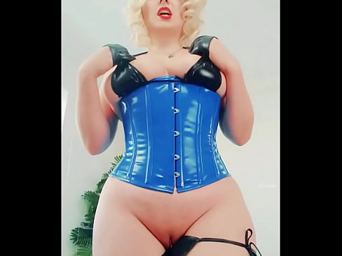 JOI FemDom video - sexy homemade clip of Arya Grander - bratty rude Dominatrix in shiny clothes PVC fetish