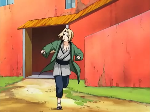 Tsunade com seus peitos molhadinhos por dois ninjas sem experiência da aldeia da Folha