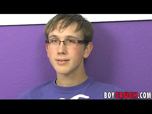 Twink is interviewed before masturbating