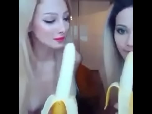 two pornstar sucking bananas (names please)