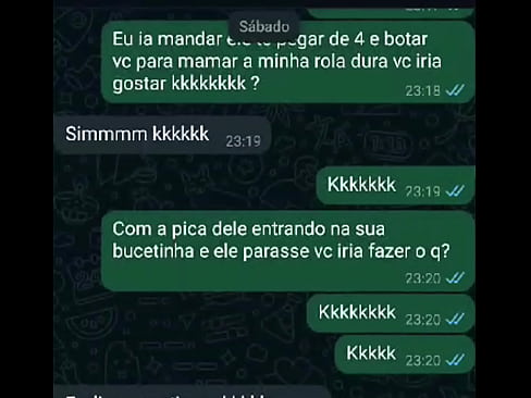 Marido tentando ser corno manso na conversa de zap