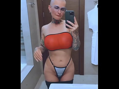 I'm in the bathroom with friends jerking off, a girl with a bald head